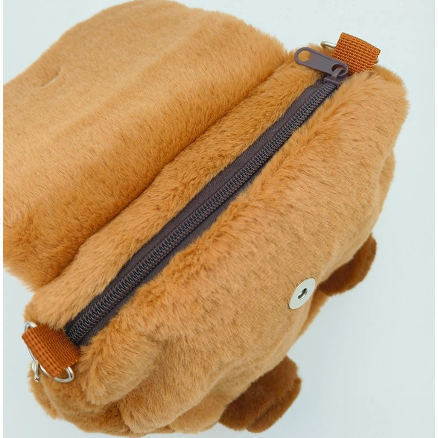 Capybara Plush Backpack Kawaii Fashion Plushie Doll Fur Pendant Children's Shoulder Bag Mini Knapsack Bags Gifts For Girlfriend