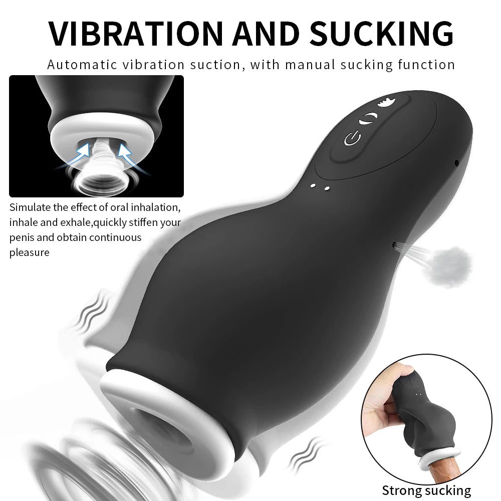 Automatic Masturbator Cup Sucking Male Penis Pumps Blowjob Machine Pussy Glans Stimulator Vibration Waterproof Adult Sex Toy