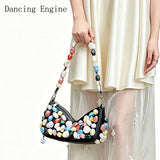 Women's PU Leather Stone Embellished Clutch Shoulder Bag – Wedding & Party, 2 Colors