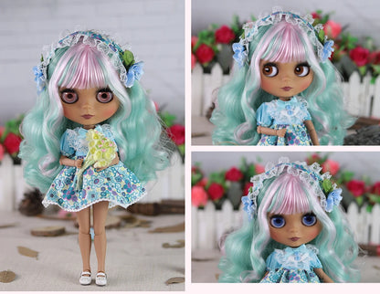 ICY DBS Blyth doll 1/6 bjd joint body doll black skin including clothes shoes casual with 30cm toy gift