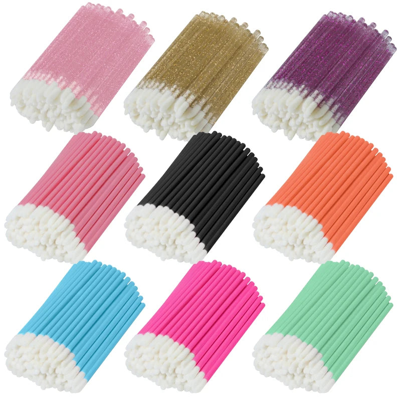50 Pcs Disposable Cosmetic Lip Brush Makeup Lipstick Mascara Wands Applicators Eyelash Cleaner Lip Gloss Make Up Brushes Tools