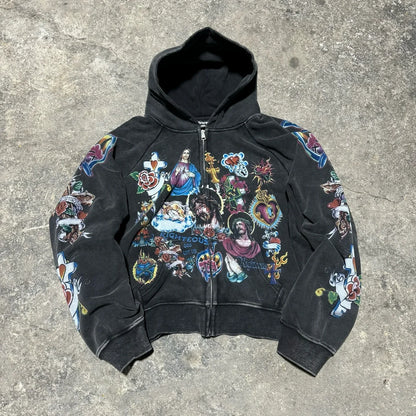 Y2K Graphic Zip-Up Hoodie