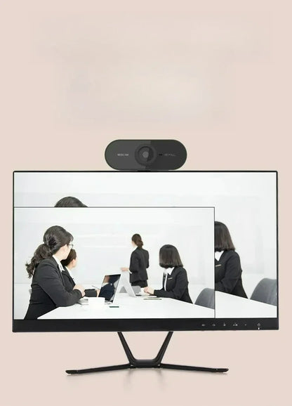 USB Webcam with Microphone for Laptop Desktop, 360° Rotatable Plug-and-Play Camera for Video Calls & Conferences