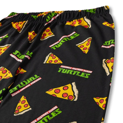Bandai Ninja Turtles Characters & Pizza Allover Print Adult Kids Wide-leg Lounge Sleep Pants Summer Quick-dry Comfy Lightweight