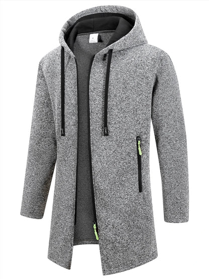 New Streetwear Men's Long Sleeve Sweatshirts for Men Zipper Hooded Oversize Winter Warm Jacket Coat Outdoor Tracksuit Men