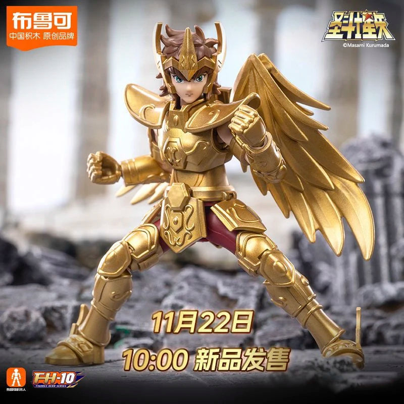 Original Blokees Gold Saint Action Figure Champion Saori Kido Seiya Mu Aiolia Assembly Figure Children Toys Birthday Gift