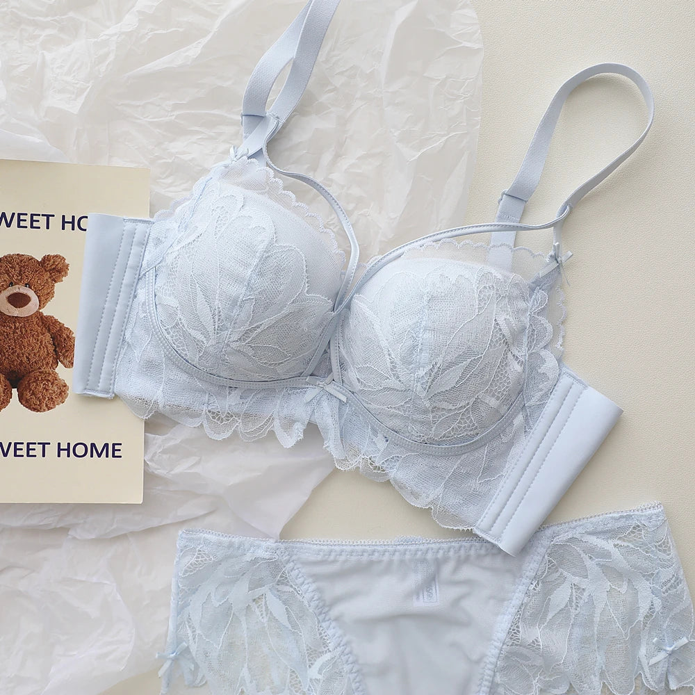 Sexy Lace Lingerie Women's Small Breasts Gathered to Show Large Without Steel Ring Underwear Anti-Sagging Breasts Bra