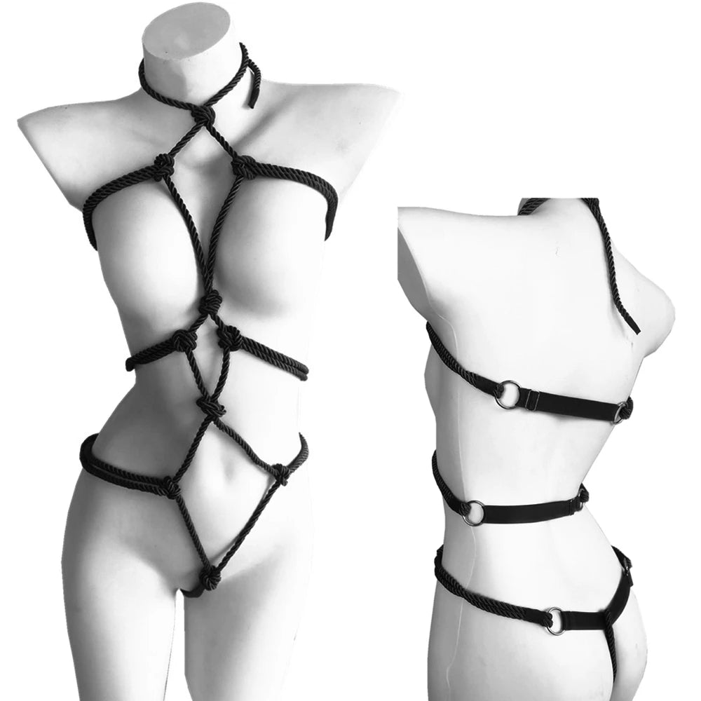 Women’s Rope Body Harness Belt BDSM Bondage Lingerie Adjustable Chest Straps Fetish Intimate Adult Products Sex Toy Clothing 18+
