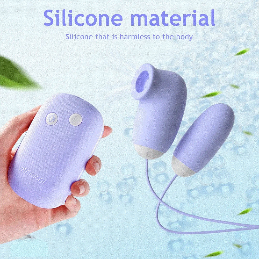 Double Jump Egg Clit Sucker Vagina Sucking Vibrator With Cute Magic Box Female Clitoris Vacuum G-pot Stimulator Nipple Sex Toys