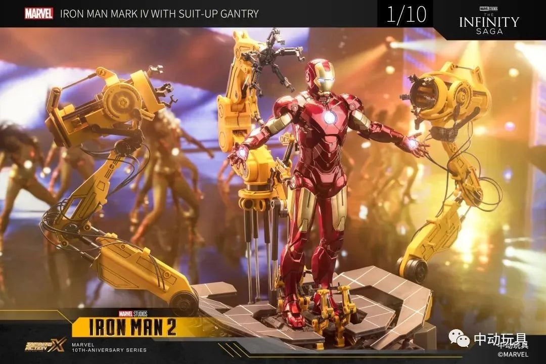 ZD Toys Avengers Iron Man Action Figure MK6 Suit-up Gantry Suit Up Gantry With MK4 Tony Stark Legends Collection Toy Gift