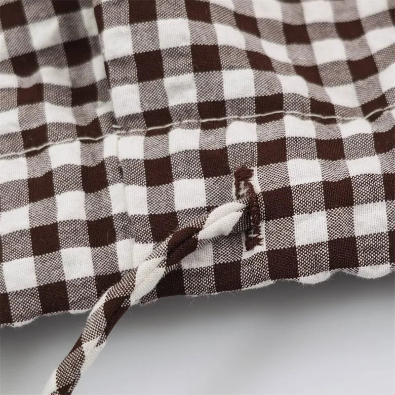 Guobioziy Women's Jacket 2026 Autumn New Plaid Long-Sleeve Drawstring Loose Jacket Parka Casual Fashion Versatile