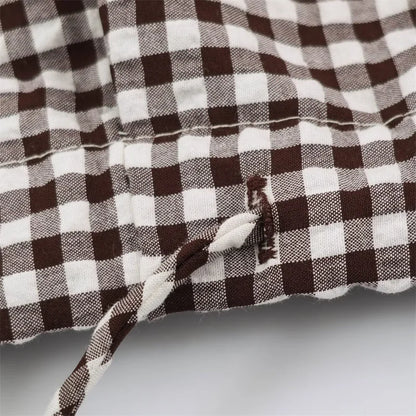 Guobioziy Women's Jacket 2026 Autumn New Plaid Long-Sleeve Drawstring Loose Jacket Parka Casual Fashion Versatile