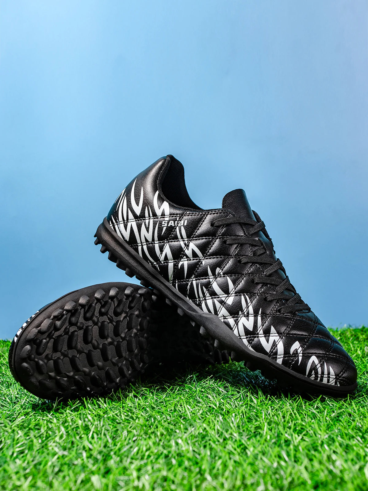 Professional Men TF Football Cleats Shock Absorbing PU Upper Durable Rubber Turf Sole For Adult Grass Field Soccer Games