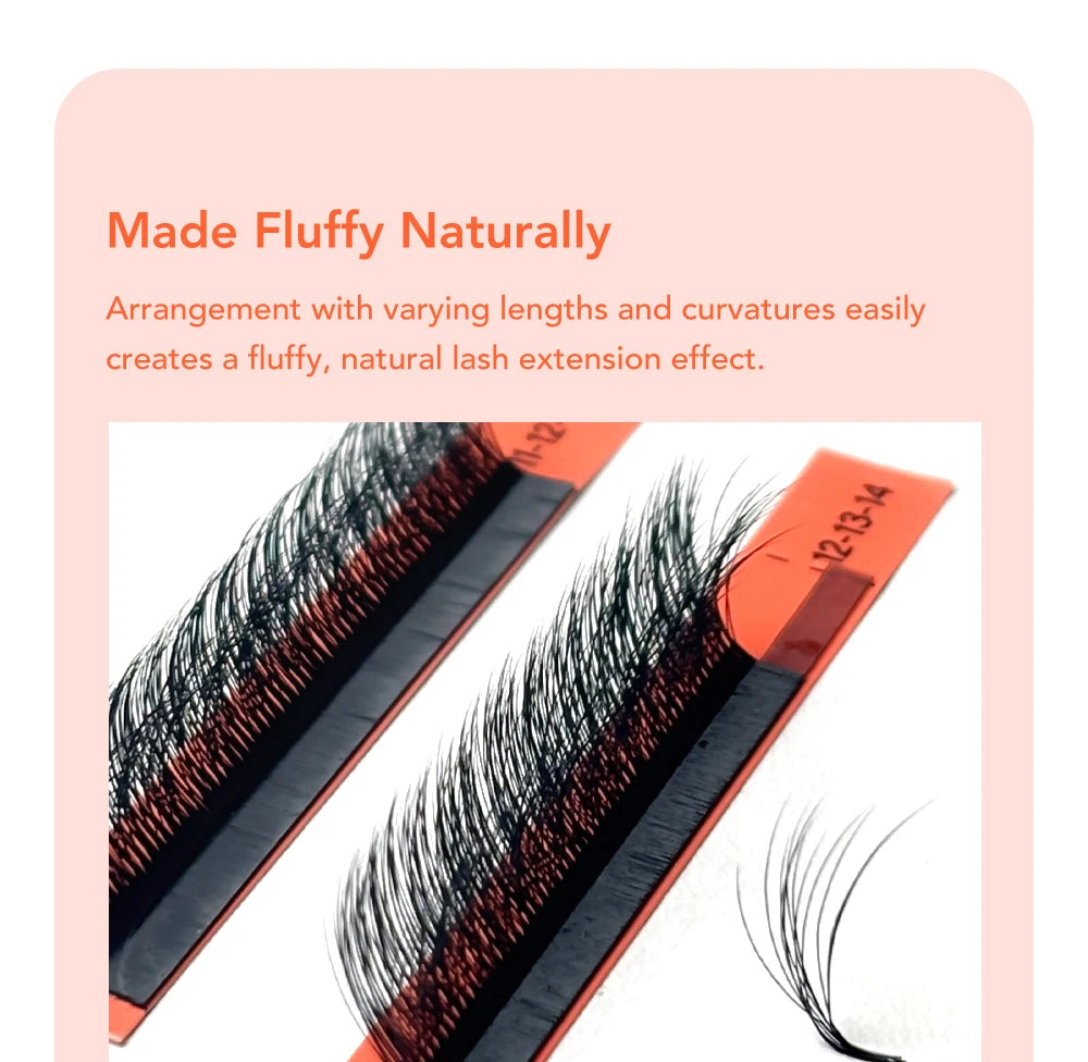 DIYDAY Layered Camellia Eyelashes LB LC LD LU(M) Fluffy Bloom Mink False Lashes Multi-layer Easy Fan Eyelash Extension