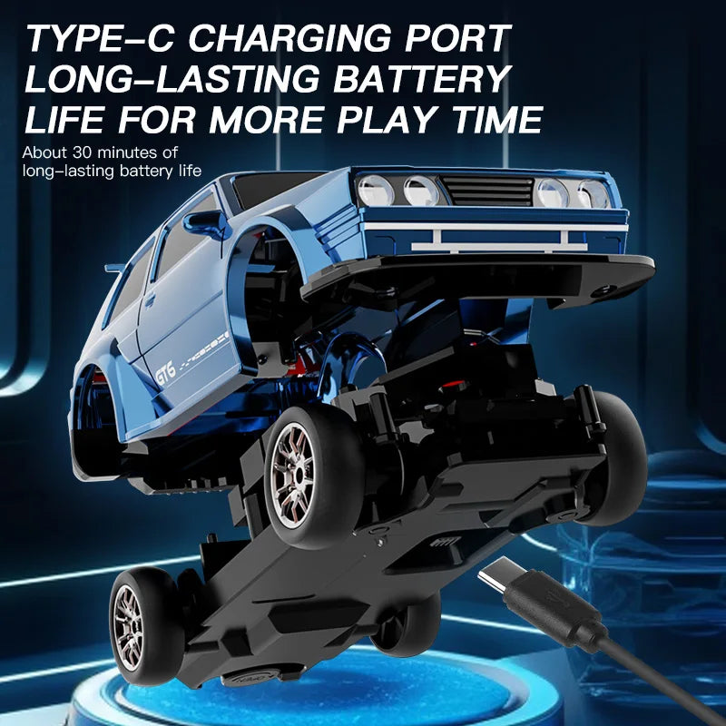 ZWN KF30 1:43 4WD Drift Racing RC Car With Gyroscope Speed Real Lighting and Damping High Speed Remote Control Cars For Kids Toy