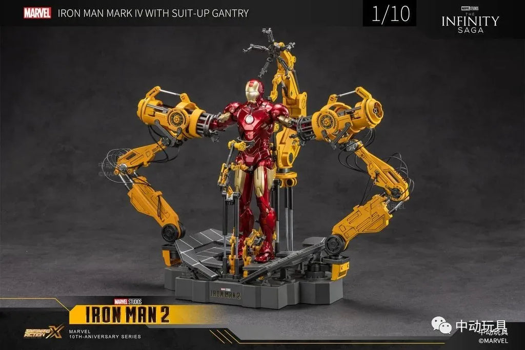 ZD Toys Avengers Iron Man Action Figure MK6 Suit-up Gantry Suit Up Gantry With MK4 Tony Stark Legends Collection Toy Gift