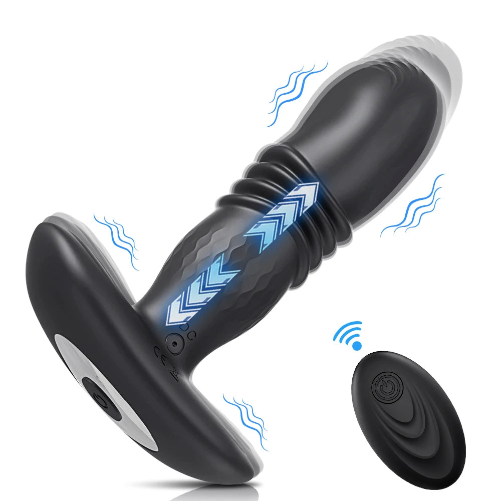 Telescopic Vibrating Butt Plug Anal APP Vibrator Ass Anal Dildo Prostate Massager Buttplug Wireless Remote Sex Toys for Women