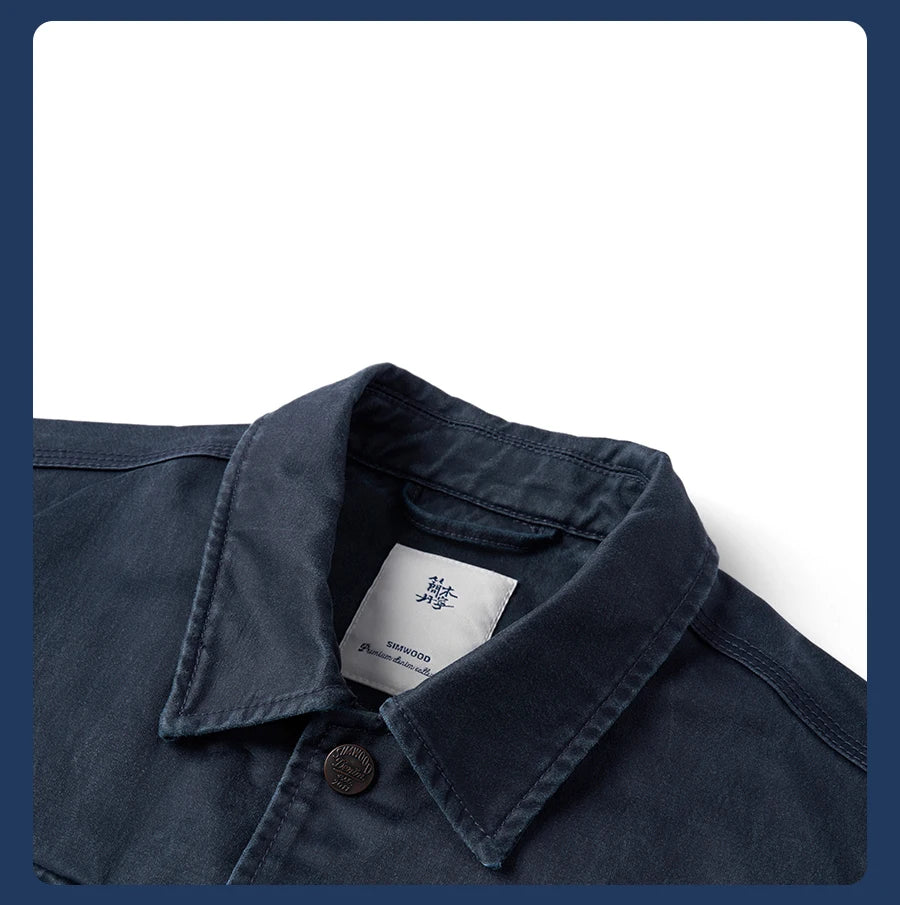 SIMWOOD High Standard Autumn New Waxed Southern Jackets Men Vintage Enzyme Washed Suede Plus Size Coats