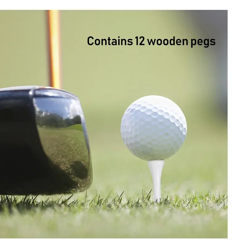 Golf Tees Rack with 12pcs Tees Green Fork and Pencil Portable Golf Accessory Storage Device TC001