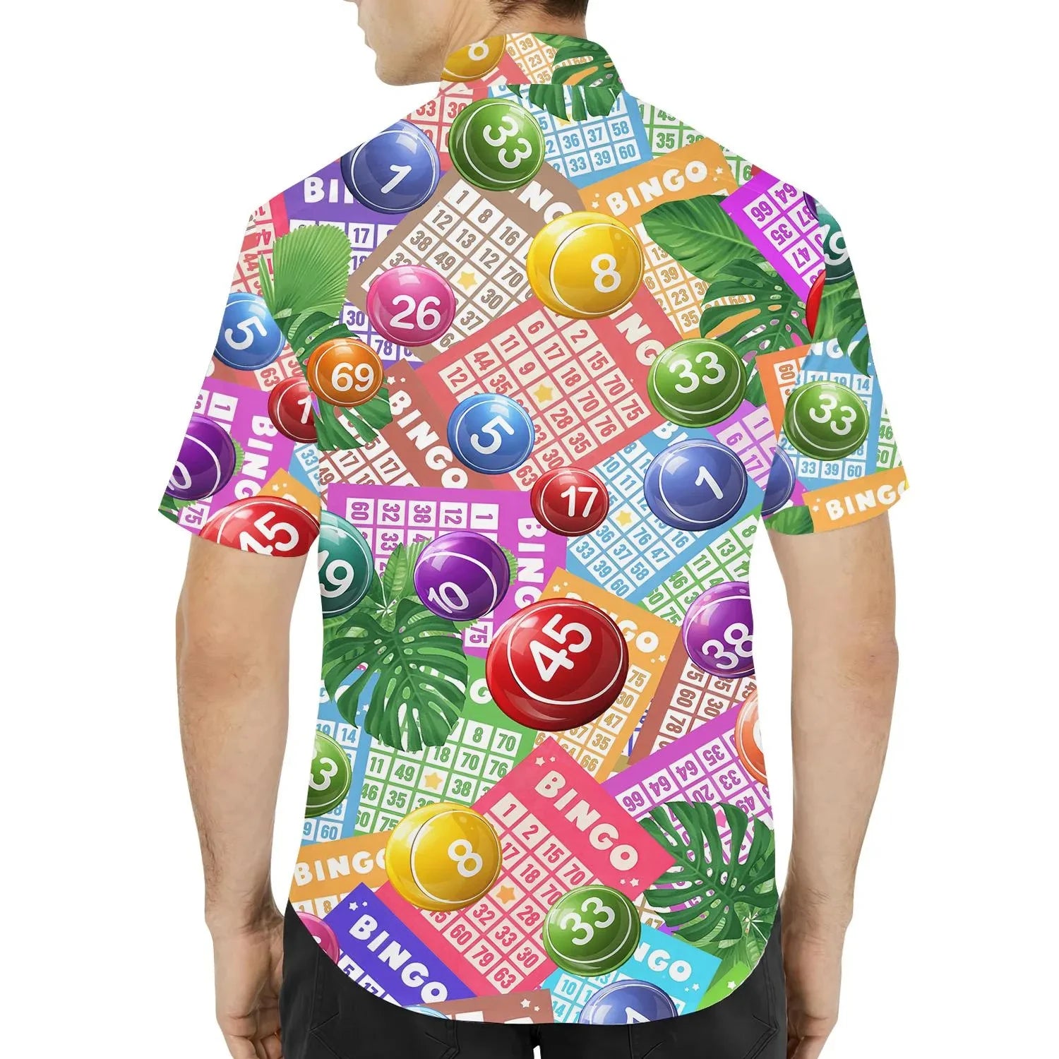 Unisex Bingo Tropical Hawaiian Shirt – 3D Print, Short Sleeve, XS–6XL