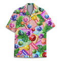 Unisex Bingo Tropical Hawaiian Shirt – 3D Print, Short Sleeve, XS–6XL