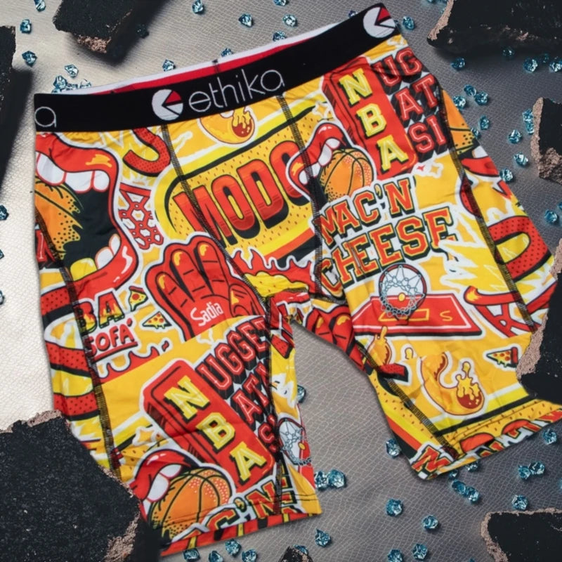 ETHIKA 1Pcs Men Underwear Boxers Breathable Mesh Crotch Man Underpants Plus Size Mens Panties L-3XL Printed Men's Boxers Briefs