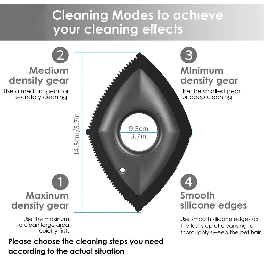 4-Mode Pet Hair Remover Comb – ABS & Silicone, Reusable, Dogs & Cats, 4 Colors
