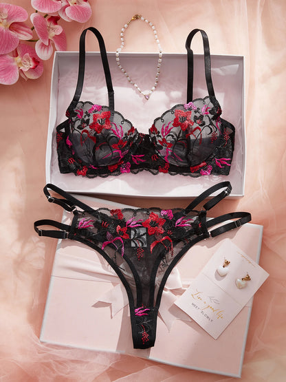 Women's Lace Push-Up Bra & Panty Set