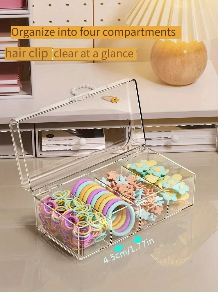 Transparent Plastic Hair Accessories Storage Box Lightweight Countertop Cosmetic Storage Box