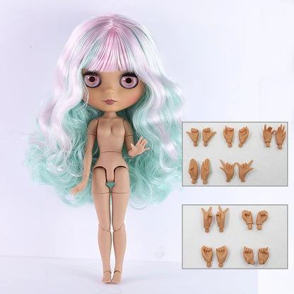 ICY DBS Blyth doll 1/6 bjd joint body doll black skin including clothes shoes casual with 30cm toy gift