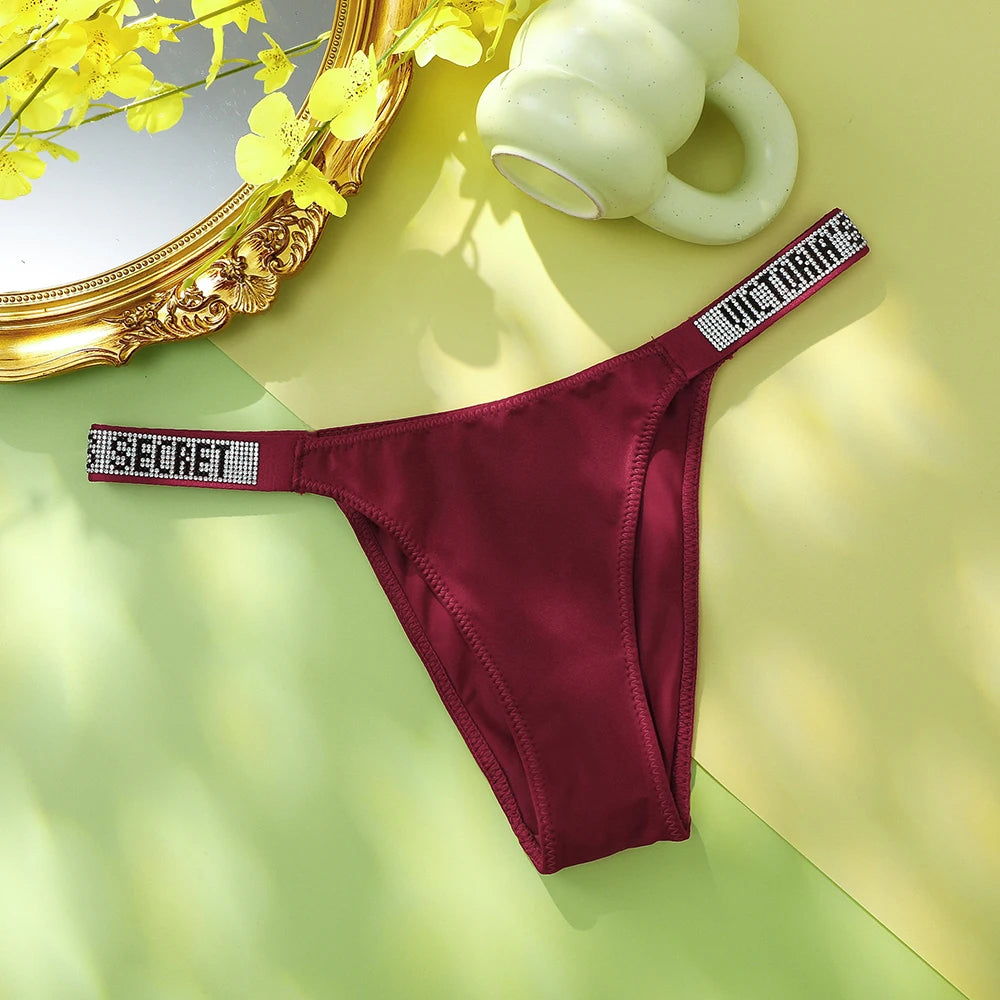 Women's Shine-Strap Thong Panty