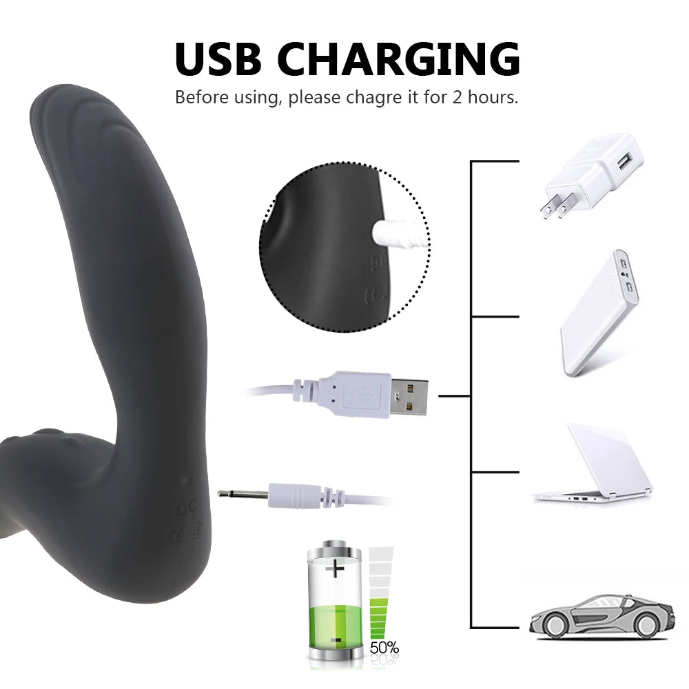 Vibrating Prostate Massage Dildo Vibrator Anal Plug Powerful Motors 10 Stimulation Patterns Butt Plug Silicone Sex Toys for Men