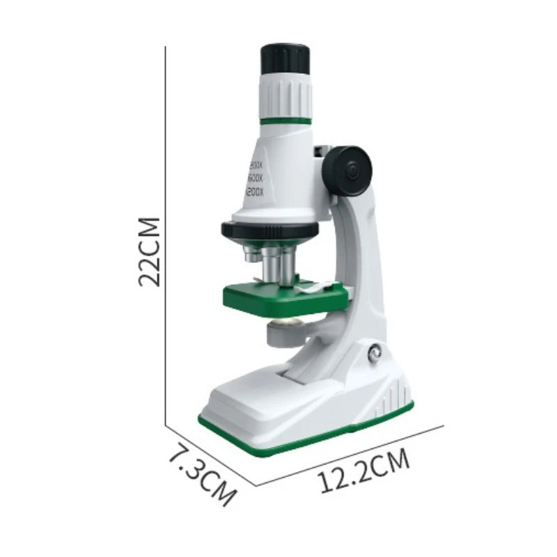 Kids Microscope Kit 200x 600x 1200x Biological Science Stem Toy Hand Loupe School Educational Pocket Microscope with LED Light