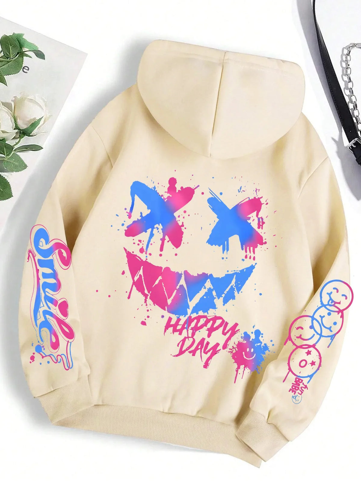 Smiley Graphic Streetwear Hoodie