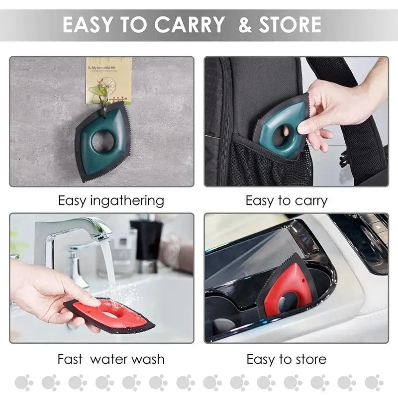 4-Mode Pet Hair Remover Comb – ABS & Silicone, Reusable, Dogs & Cats, 4 Colors