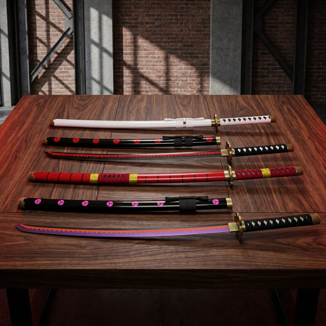 40in Anime One Piece Zoro Katana Wood Sword Luffy schwert Real Size Japanese Samurai Sabre Original Blade Cosplay Prop Toy Gift