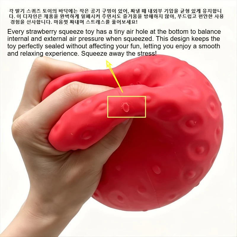 Giant Strawberry Squishy Toy Extra Large Size Strawberry Fidget Toys Slow Rising Shapeable Venting Ball for Adults Friends Gifts