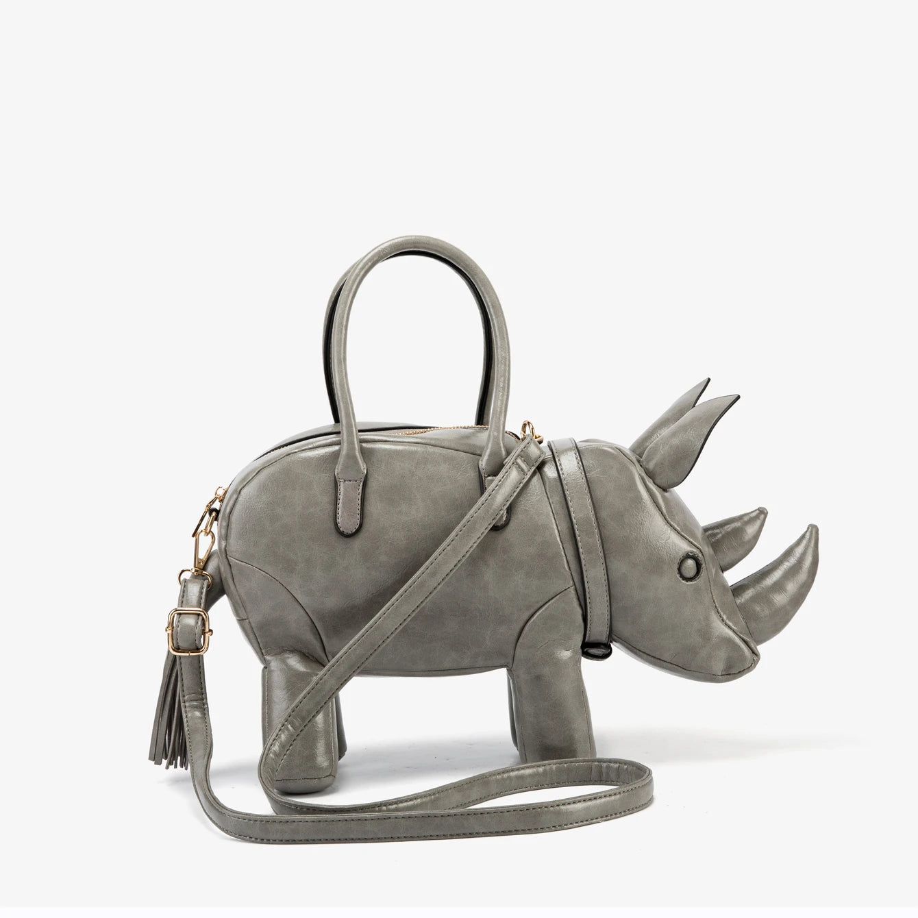 Women's Rhino-Shaped Faux Leather Shoulder Bag – All-Season Novelty Handbag, 5 Colors