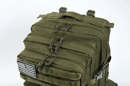 45L Tactical Travel Backpack Molle Large Capacity Multi Pocket Storage Bag Durable Wear Resistant Camping Hiking Trekking Bushcraft Daypack Heavy Duty Rucksack For Men Women Business Trips Mountain Climbing Daily Commute Lugg