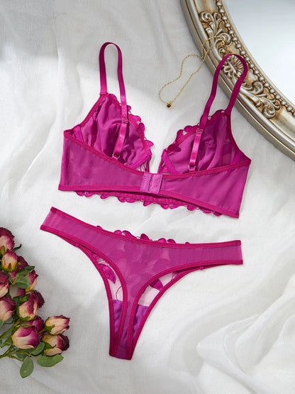 Women's Floral Lace Bra & Brief Set