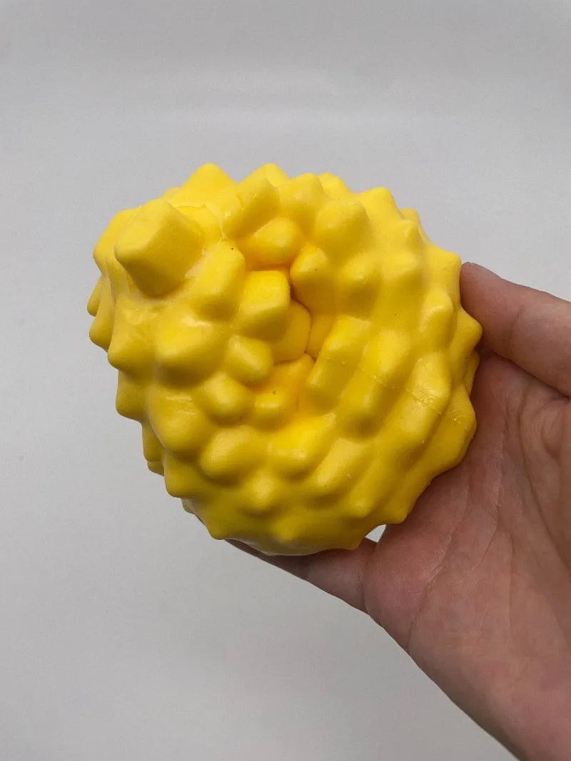 Crunchy Durian Building Block Handmade Squeeze Ball Fruits Stress Ball Popping Sound Squishy Toy Decompression Fidget Vent Toy