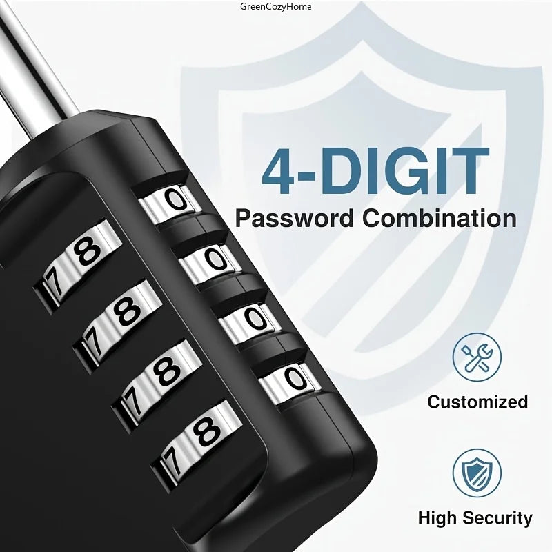 A 4-Digit Combination Lock Designed for Securing Outdoor Items Such As Gym Lockers,Toolboxes,Gates, Fences, Storage Units