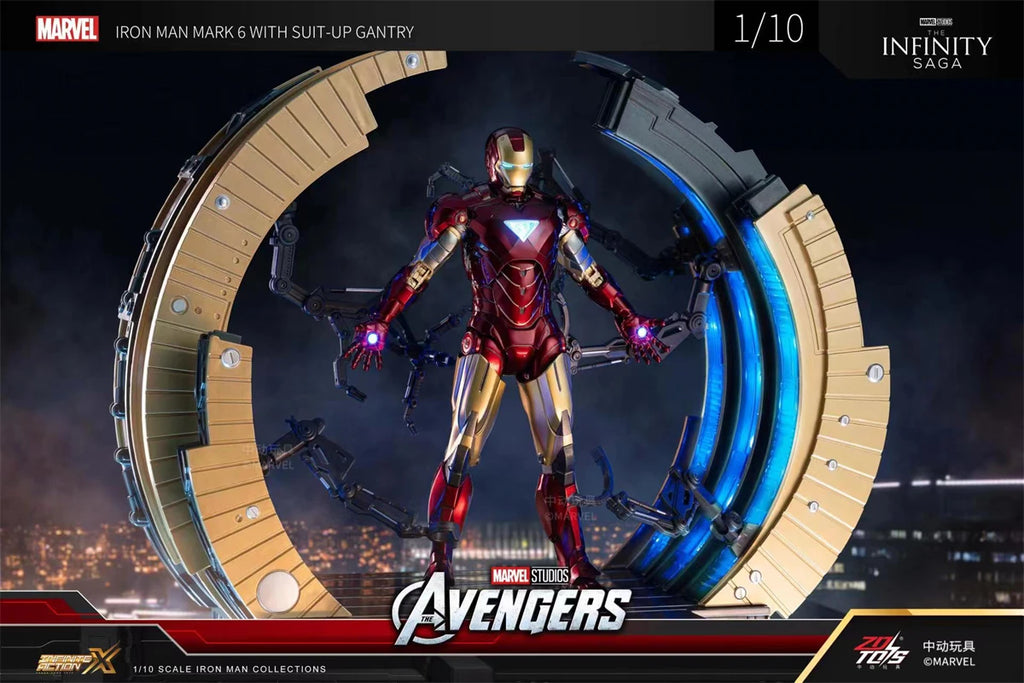 ZD Toys Avengers Iron Man Action Figure MK6 Suit-up Gantry Suit Up Gantry With MK4 Tony Stark Legends Collection Toy Gift