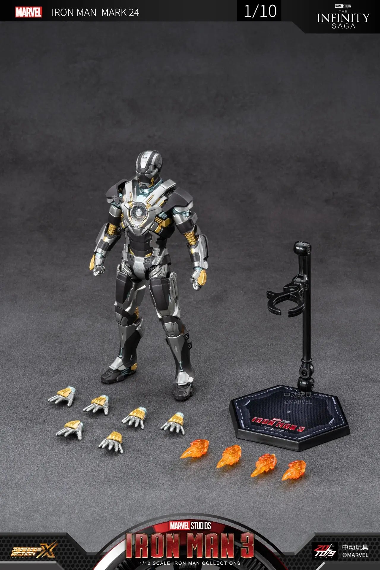 ZD Iron Man Figure Legends Iron Man Mk41 Mk47 Tank MK24 Iron Patriot 2.0 MK35 Red Snapper 1/10 Scale Iron Man Collections Gift