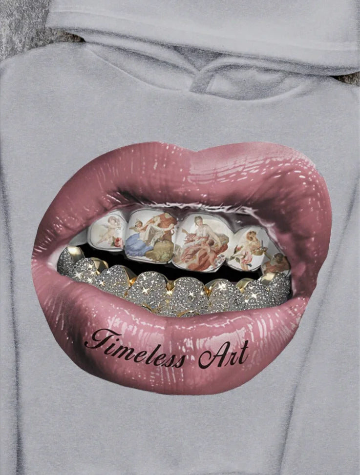 Pink Lip Graphic Hoodie