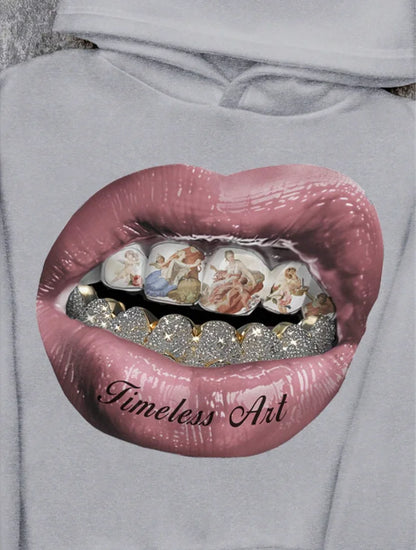 Pink Lip Graphic Hoodie