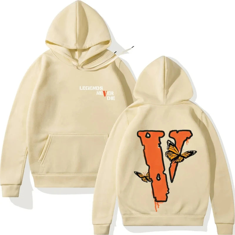 Men's V-Print Casual Hoodie