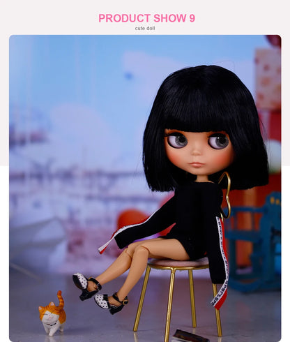 ICY DBS Blyth Doll BJD Joint Body tan Skin Matte Face New face Set Doll 1/6 30cm Gift Anime SD