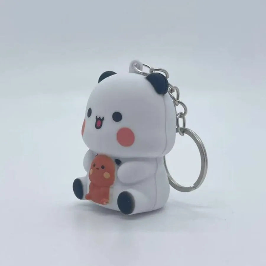 Bubu Dudu Say I Love You Voice Toys Keychain Yier Panda Bear Glowing Anime Figures Phone Ornament Bag Decoration Couple Gifts
