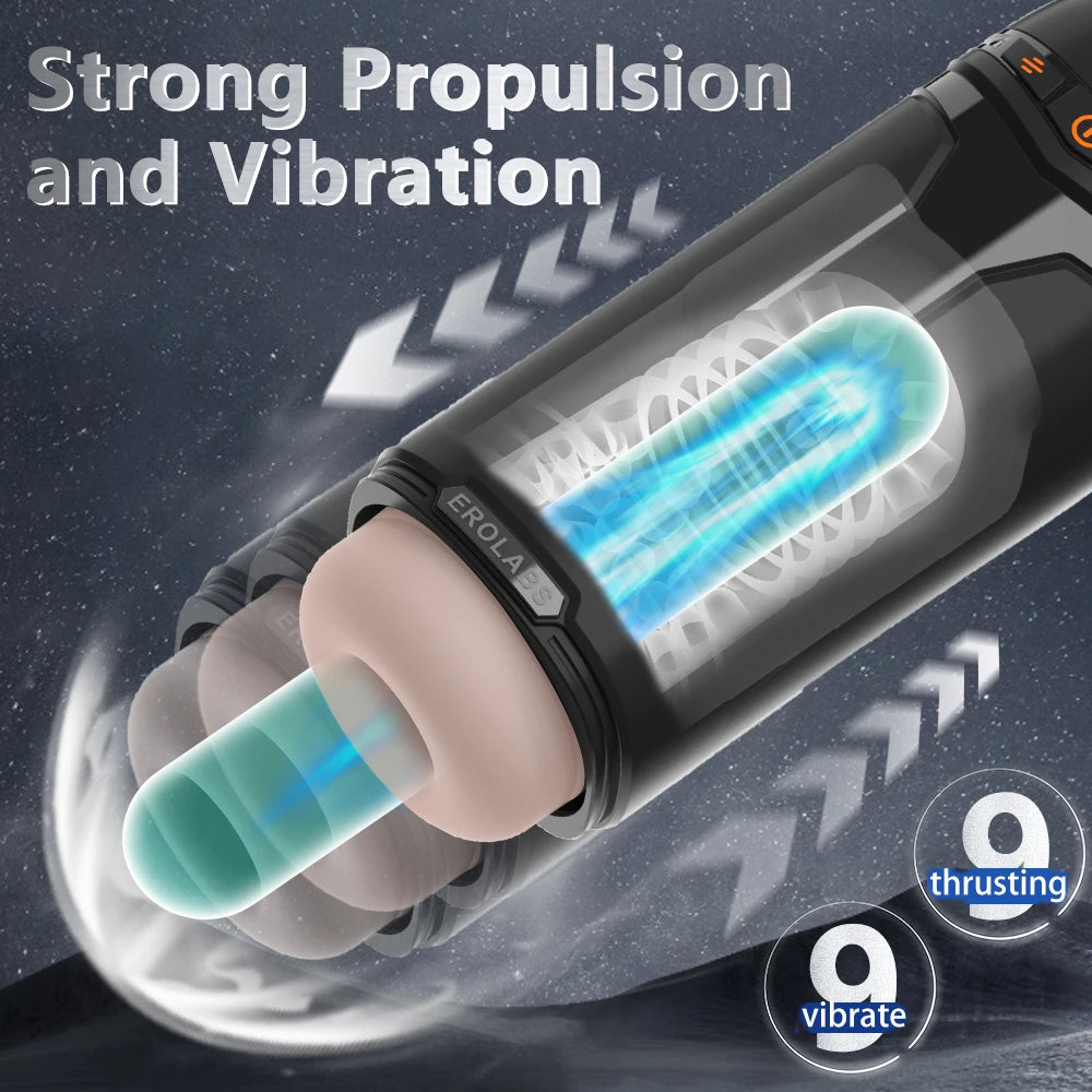 APP Control Telescopic Blowjob Masturbation 9 Thrusting & 9 Vibrating Sex Machines Male Masturbation Cup Adult Sex Toys